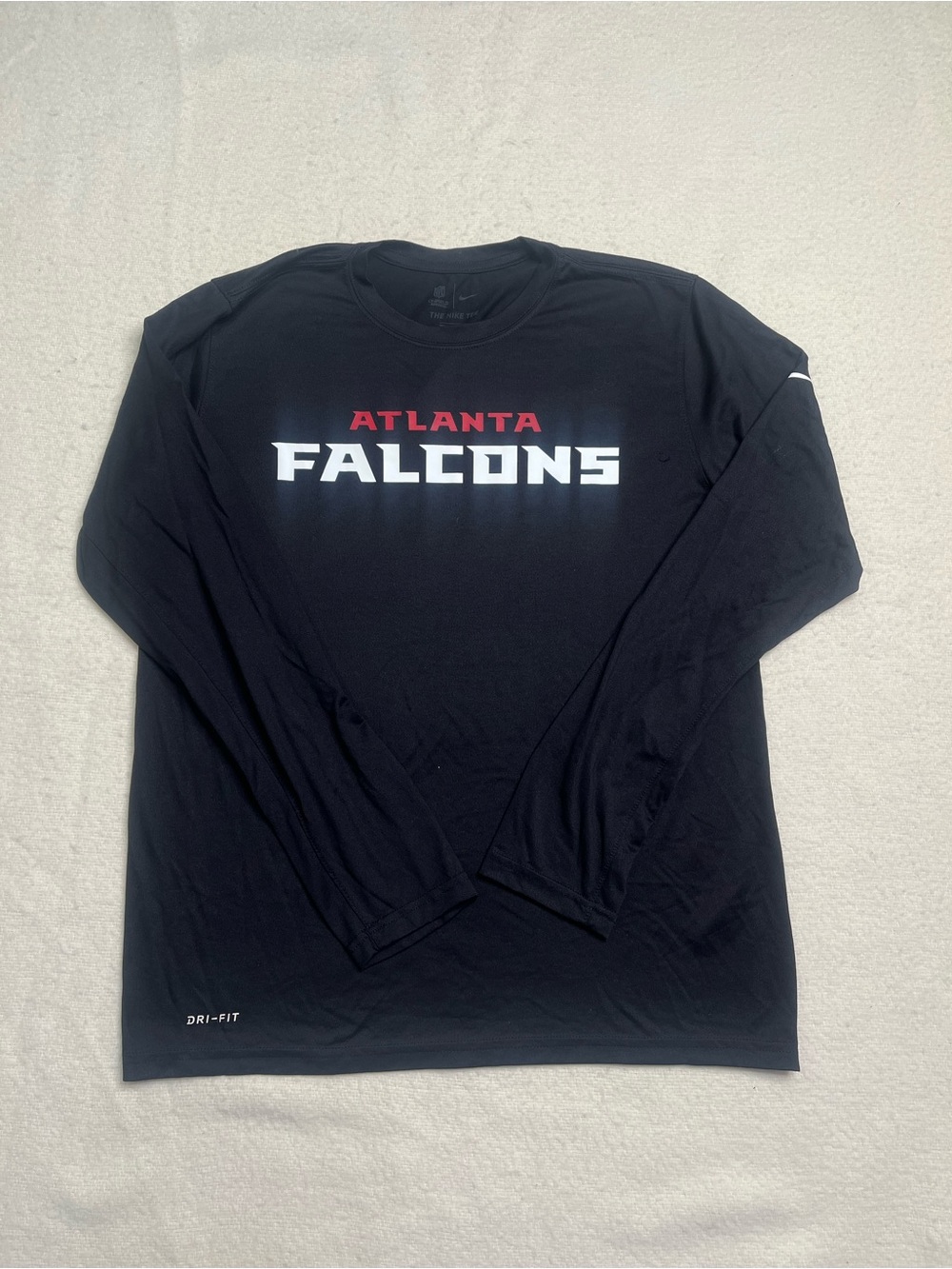 Nike NFL Atlanta Falcons Dri Fit Long Sleeve Black T Shirt Mens M Jersey Bijan
